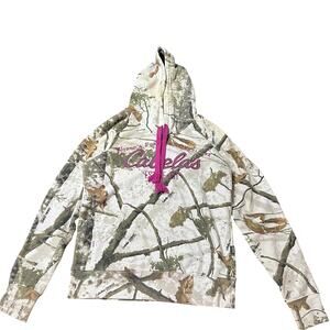 Cabelas Camo Green and Pink Hoodie Size Small